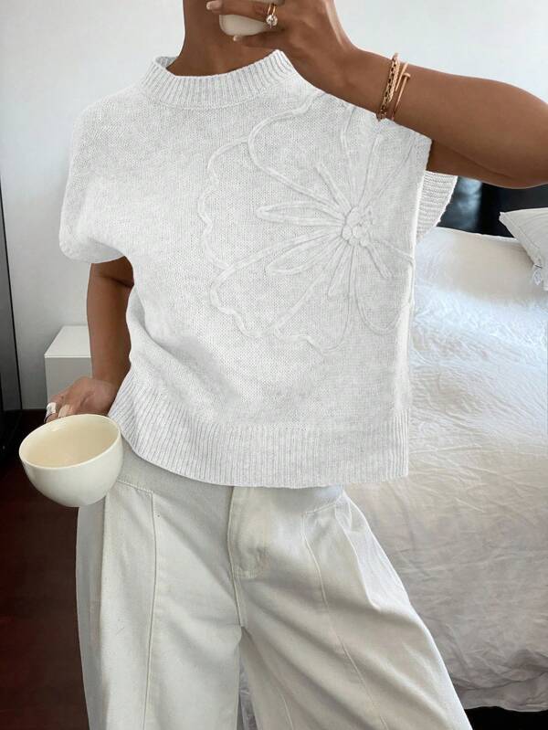 Siren Gaze Women Plain Color Knit Top, Short Sleeve, Fashionable For Summer