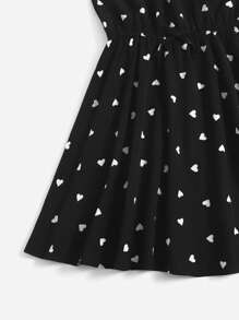 SHEIN 青少年女孩滿版心形印花洋裝