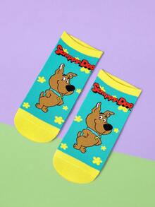 SCOOBY-DOO X SHEIN 1 Pair Cartoon Pattern Fashionable Cute Ankle Socks - Multicolor - View 3