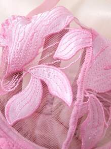 2件套白色浪漫花卉枫叶印花性感内衣套装