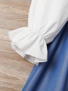 年轻人3D蝴蝶结装饰迷你连衣裙，适合派对和节日，秋季