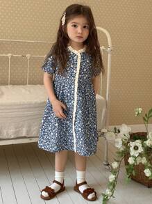 Hapijoa 女童圆领印花中长连衣裙，适合夏季度假和复活节穿着 - 彩色 - 查看 7