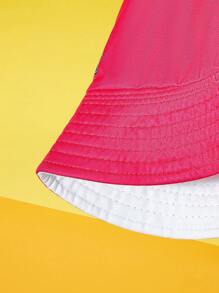 TOM & JERRY X SHEIN 1 pezzo Cappello a secchiello reversibile con motivo a cartoni animati / Cappello a secchiello per la spiaggia - Fucsia - Visualizzare 4