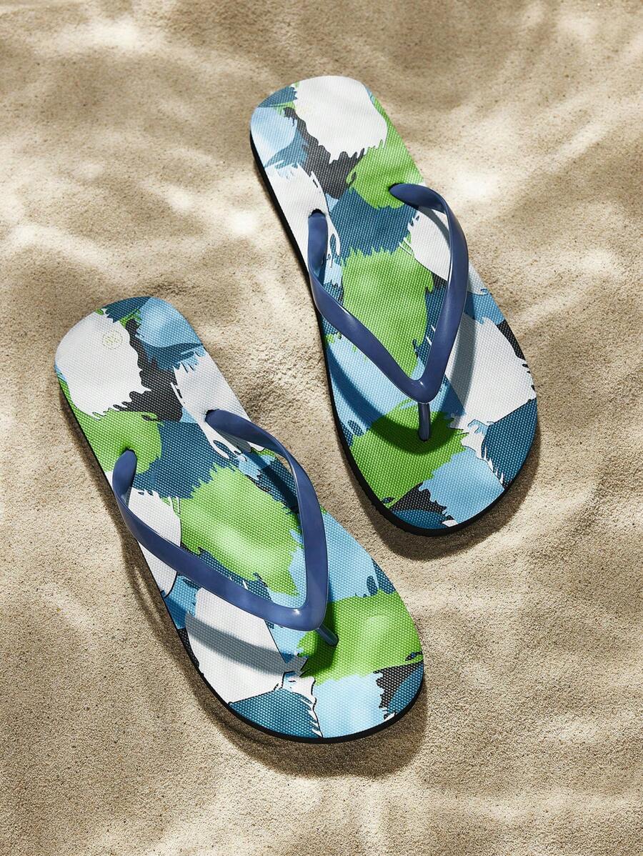 Grefit Women's Flip Flop Sandals, Comfortable Light-Weight Soft Sole Non-Slip Breathable Casual Fashion Beach Slippers - Dark Green - View 1