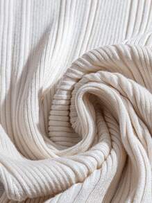 Franclia Women's Simple Solid V-Neck Godet Hem Ribbed Knit Sweater Dress