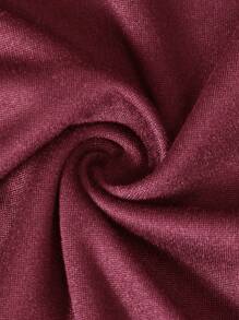 INAWLY Áo thun nữ cạp chun kiểu dáng đơn giản, áo thun tay ngắn thường ngày cho mùa hè trở lại trường - Màu Đỏ Sâu - Xem 8