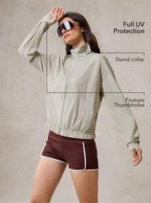 OutZeal SunProof UPF50+ Cooling Drawstring Hem Sun Protection Jacket Women With Side Pockets Everyday Daily Casual - Apricot - View 2