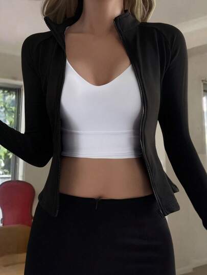 DAZY Camiseta ajustada para mujer, chaqueta de mujer de nueva llegada otoñal Y2K, ropa de mujer de otoño