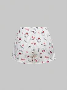 ROMWE Kawaii Süßer Schlafanzug für Frauen mit Schleifenprint von Hasen, lässig und bequem für den Sommer
