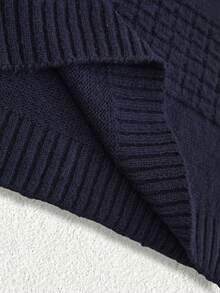 EURMUSE Men Textured High Neck Casual Regular Sweater - Mint Blue - View 4