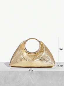 SHEIN SXY Ladies,Women Top Handle Bag ,Fashionable,Simple, Refined, Elegant, Gold,For Cocktail Party,Party,Prom,Club,Date,Birthday,Evening,Date Night, Shopping,Afternoon Tea