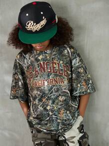 Coolane Kids Tween Boys Spring/Summer Streetwear Graphics Camo Loose Tees - Black - View 4