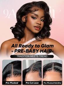 ALL READY WIG 戴上即走 无胶假发 波波头假发 散落式真人发 5x6 蕾丝闭合假发 女士真人发假发 带产前头发的无胶假发 5x6 闭合假发 真人发预拔波波头 度假装扮 旅行 节日 舞会 户外 角色扮演 校园 学校 海滩 婚礼 露营 假日装扮 夏季装扮 度假氛围 魅力 优雅 休闲 2000 年代时尚风格 SS25 关键词 - Natural Black - 查看 5