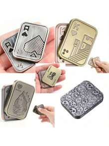 Metalowe zabawki Fidget - Metalowa karta do pokera Push Fidget Slider Zabawka antystresowa, męska zabawka EDC Fidget Toy Haptic Coin, zabawki na biurko Prezenty dla chłopaka i ojca