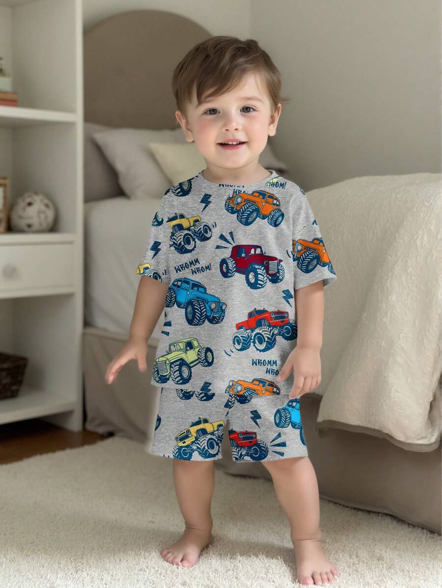 Conjunto de 2 piezas de pijama holgado y casual para bebé niño, apropiado para el verano