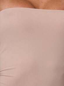 MUSERA ESSENTIALS 柔软触感抹胸修身连衣裙，适合伊比沙岛度假、海滩度假、夏季假期、生日约会、秋季晚宴等场合。 - 棕色 - 查看 6