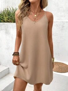 SHEIN LUNE 2 件套女士休闲纯色无袖背心和迷你连衣裙套装，适合夏春日常穿着 - 彩色 - 查看 5