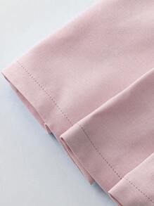 Quần short nữ chữ A xếp ly mới có khóa kéo phía trước lưng thun co giãn, mặc hàng ngày thoải mái và thanh lịch - Hồng - Xem 4