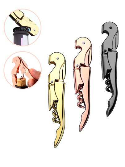 1st/3st rödvinsflasköppnare rostfritt stål multifunktionellt Seahorse skruvstångsverktyg, lämplig för restauranger och barer, hemkök, dagliga flasköppnare, öl, konservöppnare, utomhus, camping