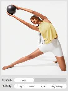 GLOWMODE Pima Cotton Reflective Slit Tank Top Gym - French Vanilla - View 5