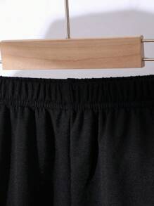 Conjunto de moletom com capuz e calça comprida com estampa de gato de desenho animado para meninas, primavera/outono - Preto - Ver 7