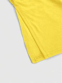 ROMWE Grunge Punk Áo crop top họa tiết da báo Y2K Subculture có xẻ tà phía trước dành cho nữ - Màu vàng - Xem 4