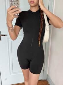 SHEIN Dziewczęcy kombinezon slim fit casual minimalistyczny wygodny krótki rękaw