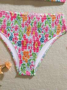 SHEIN Teen Girl Floral Print Bikini Set, Holiday Style, Random Print - Multicolor - View 6