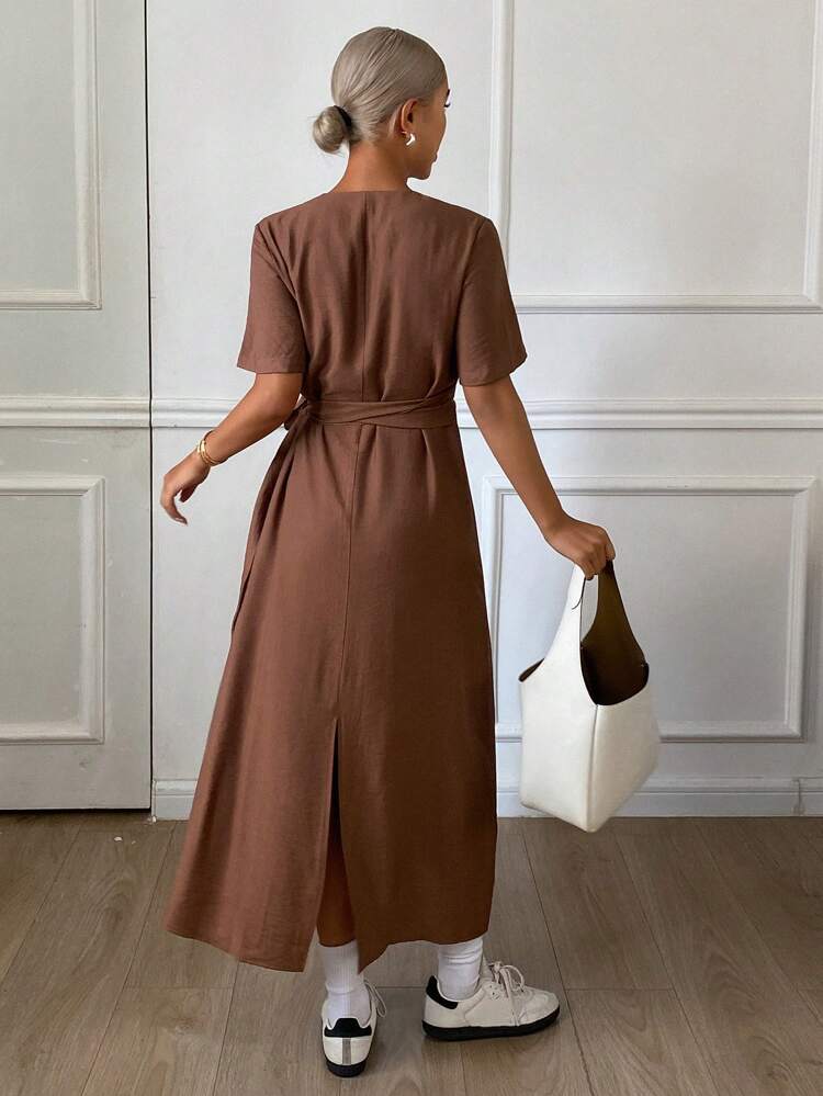 Elegant Summer Plain Color Asymmetric Dress For Women,Casual Women Dresses