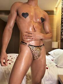 DrisQ 男士豹纹丁字裤，性感内衣，适合约会之夜 - 彩色 - 查看 4