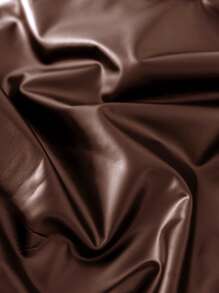 SHEIN 可爱休闲时尚街头皮领棕色夹克，适合男婴和女婴，非常适合秋冬季圣诞派对