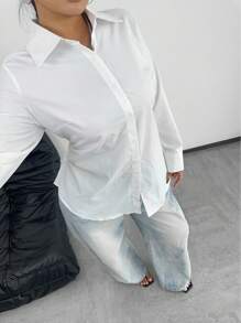 Vibekara 大尺碼女士休閒商務襯衫