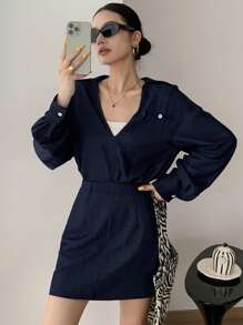 DAZY Women Two Pieces Outfits For Daily Wear Lounge Sets For Women - Blue - View 5