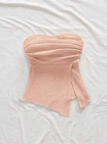 Firerie 女士优雅浪漫别致通勤性感优雅黄色褶饰吊带背心上衣，适合派对、海滩度假、返校、浪漫约会、婚礼季、生日、复活节、春夏季 - 粉色 - 查看 4