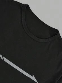 RueChic Ensemble t-shirt et short régulier pour hommes avec taille élastique imprimée et cordon de serrage