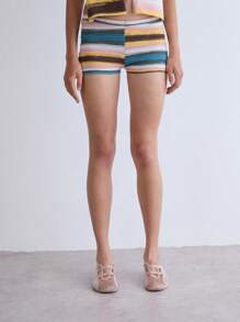 COUREZ Rib Knit Ombre Micro Shorts /Y2K StreetWear Winter Clothes For Women Women's Winter Clothes Vacation Sexy