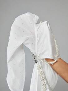 ROMWE Fairycore Faux Pearl & Chain Island Vacation Starfish Decor Halter Sleeveless Top For Women - White - View 8