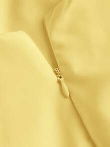 SHEIN MOD 加大码白色细肩带连衣裙，背部蝴蝶结装饰，正式活动礼服，女式白色露背蝴蝶结长裙，夏季白色连衣裙，毕业礼服，女士早午餐服装，飘逸连衣裙，紧身胸衣连衣裙 - 黃色 - 查看 3