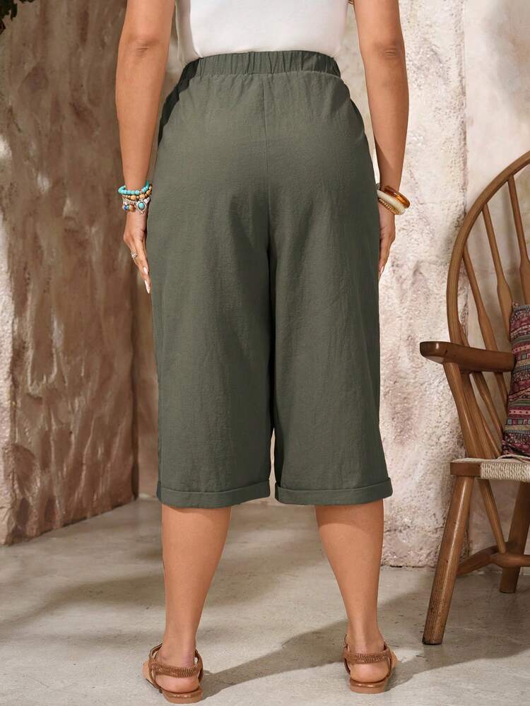 Pantalones capri casuales de talla grande para mujer con cintura anudada y bolsillos dobles, para verano, playa, vacaciones, conciertos de country, raves, vacaciones en la playa, otoño, ropa de otoño para mujer