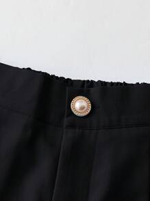 GlowEve New Women's Woven Fabric Pleated A-Line Front Zipper Back Elastic Waist Slimming Mid-Waist Casual Comfortable Elegant Shorts