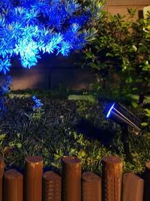 二合一太阳能LED聚光灯，户外超亮多色景观灯，适用于树木、庭院、花园、别墅装饰、路径照明 - 黑色 - 查看 10