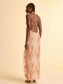 CAJUNI 女式荷叶边扎染百褶吊带连衣裙 - 彩色 - 查看 3