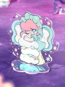 Pop Mart Azura X SHEIN 色彩鲜艳可爱的亚克力人物支架，装饰你的办公桌，创意桌面装饰