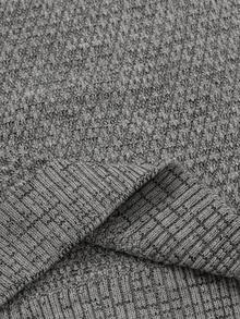 EURMUSE Men Textured Casual Crew Neck AW Regular Sweater - Dark Grey - View 8