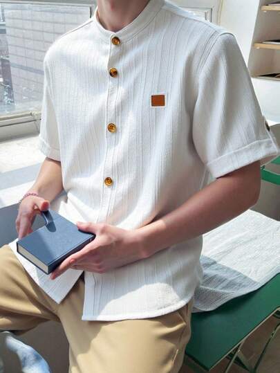 SHEIN Set de cămașă și pantaloni scurți cu mânecă scurtă pentru băieți Tween