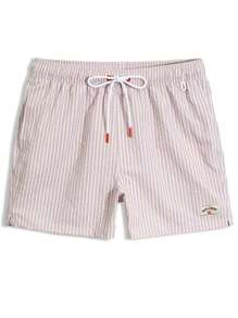 ZELFYO 男士休闲条纹印花抽绳沙滩短裤 - 彩色 - 查看 5