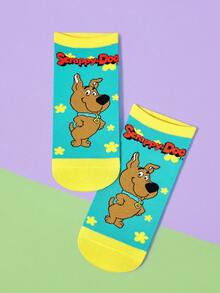 SCOOBY-DOO X SHEIN 1 Pair Cartoon Pattern Fashionable Cute Ankle Socks - Multicolor - View 2