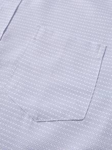 Calvornis 男士全印花纽扣前口袋夏季商务休闲短袖衬衫 - 彩色 - 查看 5