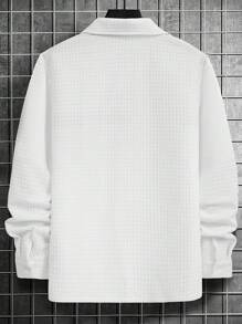 Manfinity Homme Veste à manches longues décontractée pour hommes avec boutons et rayures contrastées