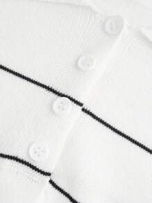 BizChic Women's White Polo Collar Knit Sweater, Urban Commute Business Casual Basic Top, Elegant Outerwear - White - View 11